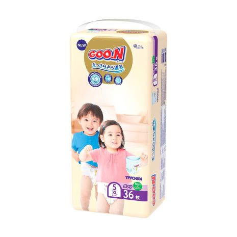 Трусики-підгузки GOO.N Premium Soft для дітей 12-17 кг (розмір 5(XL), унісекс, 36 шт)