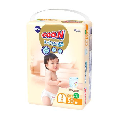 Трусики-підгузки GOO.N Premium Soft для дітей 7-12 кг (розмір 3(M), унісекс, 50 ​​шт)