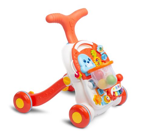 Ходунки-каталка игровой развивающий столик 2 в 1 Caretero Spark Orange