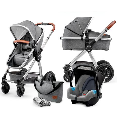 Універсальний візочок 3 в 1 Kinderkraft Veo Gray (KKWVEOGRY30000)