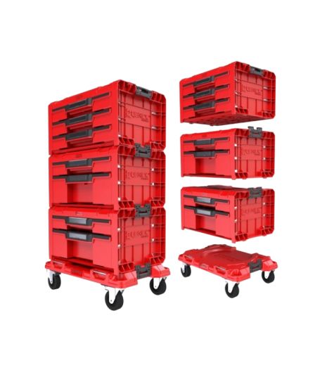 Набір ящиків для інструментів Qbrick System PRO Drawer Workshop Set 3 2.0 RED (5901238258353)