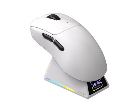 Бездротова магнітна миша Ajazz AJ179 APEX PAW3950 400 мАг RGB Біла