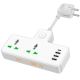 Подовжувач HOCO Voyage 2-position expansion socket AC11A | 3USB/Type-C, 10A | white