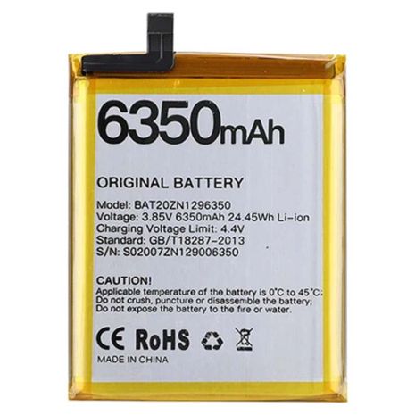 Аккумулятор для Doogee S96 / S96 Pro / S96 GT BAT20ZN1296350 (6350 mAh) [Original PRC] 12 мес. гарантии