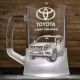 Пивний келих з гравіюванням автомобіля Toyota Land Cruiser Prado – подарунок для автолюбителя