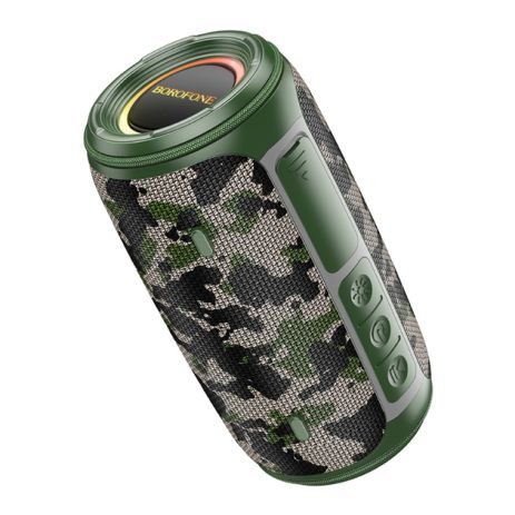 Портативная Bluetooth колонка Borofone BR38 TWS с LED подсветкой camouflage green