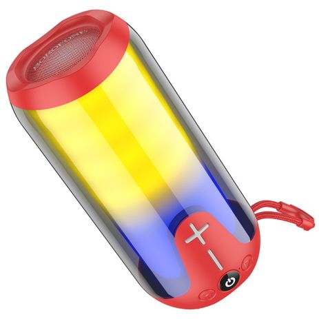 Портативная Bluetooth колонка Borofone BR33 TWS с LED подсветкой red