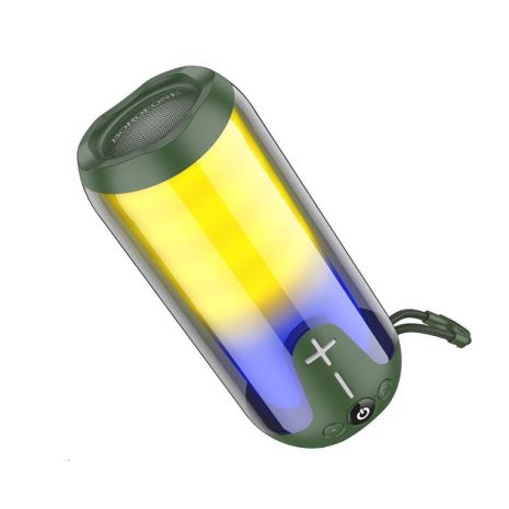 Портативна Bluetooth колонка Borofone BR33 TWS з LED підсвічуванням dark green