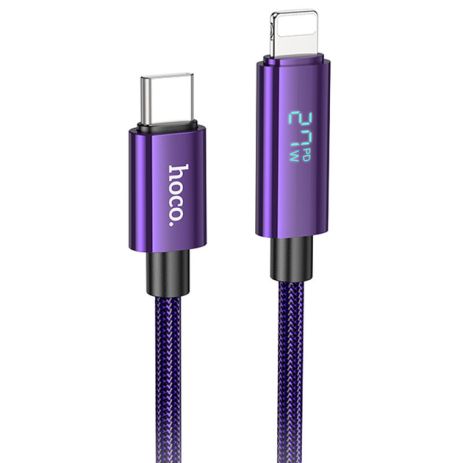 Кабель HOCO U125 Benefit PD charging data cable with display iP 1.2m Purple