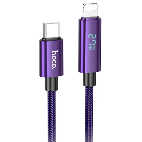 Кабель HOCO U125 Benefit PD Charging Data Cable with Display iP 1.2m Purple