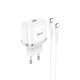 Адаптер Мережевий HOCO Victorious single port charger N24 | 1Type-C, 20W/3A, PD/QC | white