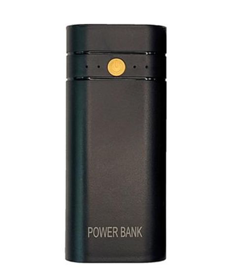 Корпус повербанка під АКБ 2x18650, 5V 2A, до 6000mAh, USB, Type-C, ліхтарик, Bkack