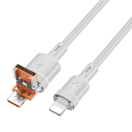 Кабель Hoco U131 2в1 USB/ Type-C to Lightning 1.2m