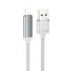 Кабель Hoco U127 с дисплеем USB to Lightning 1.2m silver gray