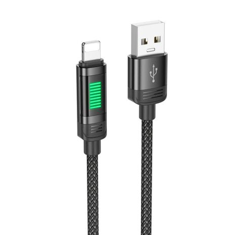 Кабель Hoco U126 з індикатором USB to Lightning 1.2m black