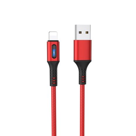 Кабель Hoco U79 з індикатором USB to Lightning 1.2m red