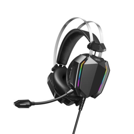 Ігрові Навушники XO-GE-07 Static RGB Long mic USB+Dual 3.5mm Чорний