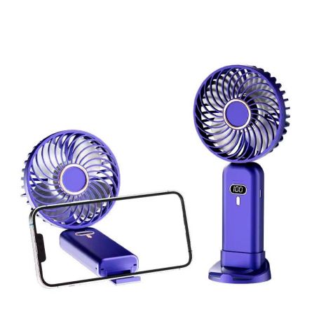 Вентилятор ручний портативний Digital Display Folding Handheld Small Fan Mini Air Cooler |5 Level, Sliding Base|