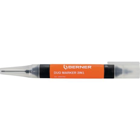 Маркер перманентный Duo-Marker 2in1 DEEP HOLE Черный Berner