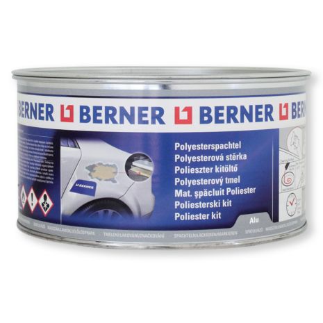 Шпаклівка Berner на поліестровій основі, алюмінієва з затверджувачем 1,5 кг