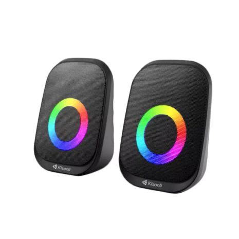 Компьютерные колонки Kisonli X7 RGB colorful light Черный