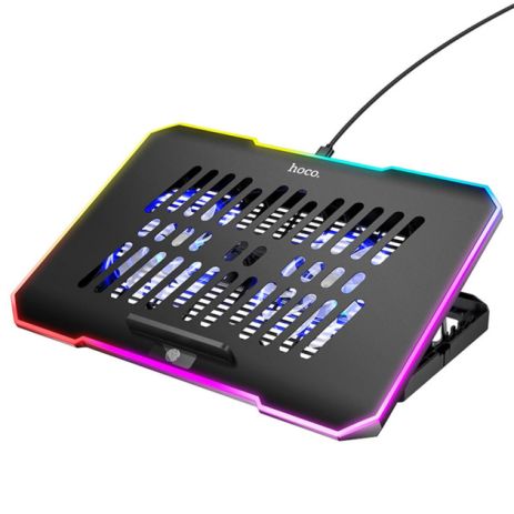 Подставка для ноутбука HOCO DH19 Cool RGB notebook cooling stand Black