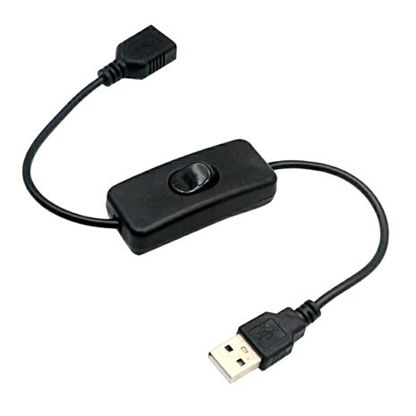 Подовжувач USB з вимикачем (male-female) 25cm /0.25m Black