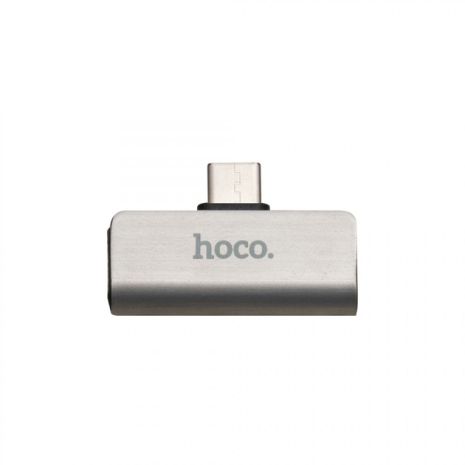 Перехідник Hoco LS26 Type-C 2in1 Audio Converter Сталевий