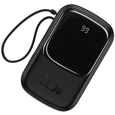 Повербанк Baseus Qpow Pro Digital Display Fast Charge Power Bank (With Type-C Cable) 20000mAh |USB/Type-C/Lightning, 22.5W/5A, PD/QC| (PPQD060301) black