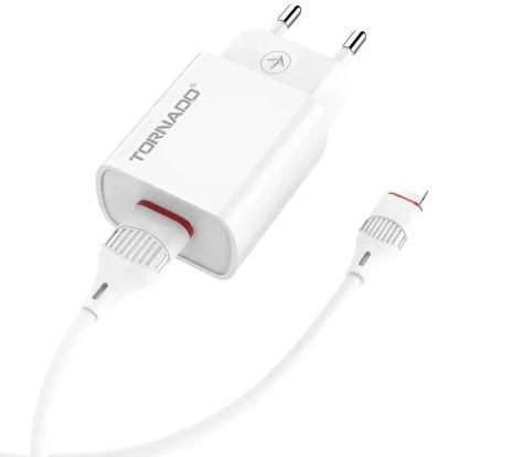 Зарядний пристрій 2in1 Tornado TD-14 1USB Lightning White