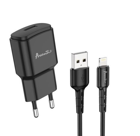 Зарядний пристрій Avantis A480 1USB Lightning Black