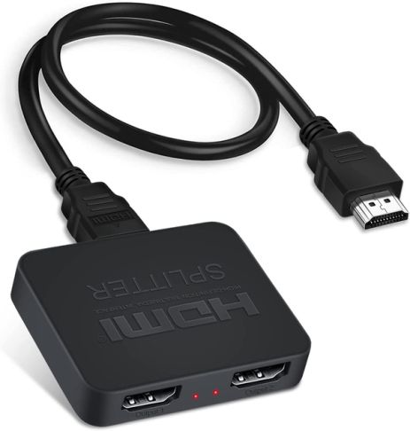 HDMI Сплиттер (1 на 2) 4К 60Hz Black | Дублирование экрана| Для PC, XBox, PS4, PS5, видеоплееров