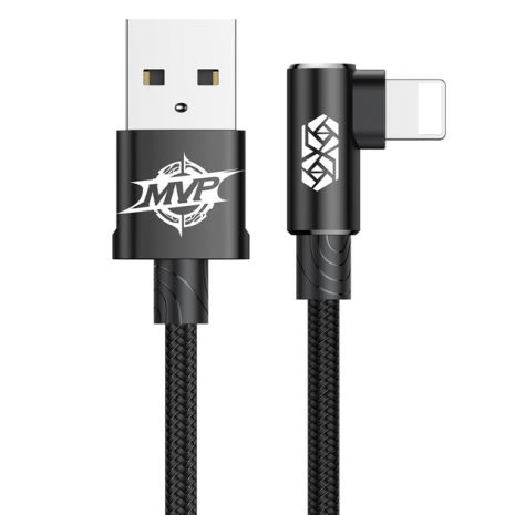 USB Baseus MVP Elbow CALMVP Lightning 2A 1m Чорний, 01