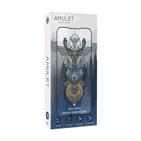 BOX 10 шт Защитное стекло AMULET 2.5D HD Antistatic for iPhone X/XS/11 Pro Черный