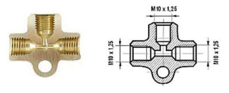 Тройник тормозной системы универсальный, "WP" Польша (T-125)