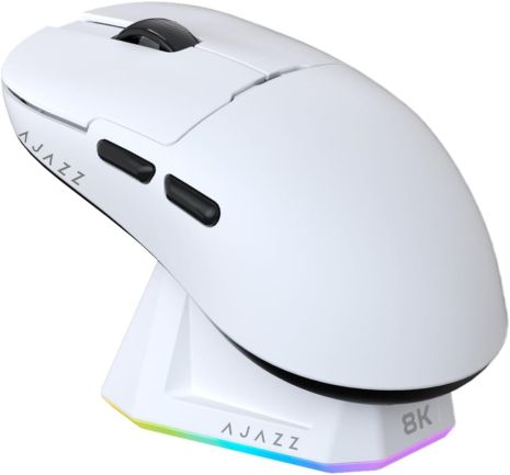 Бездротова легка магнітна миша Ajazz AJ159 PRO PAW3395 2.4G 26000 DPI RGB Біла