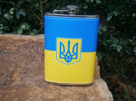 Фляга карманная Украина UA-023 266 мл 9 oz нержавеющая сталь