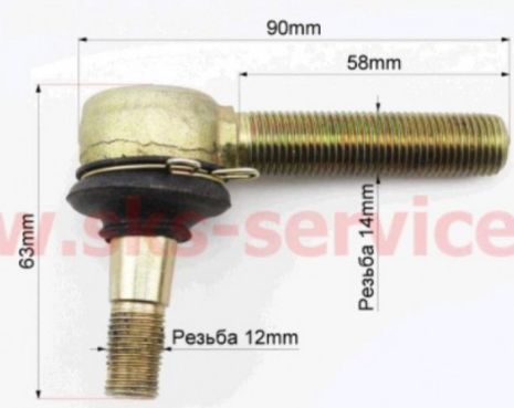 Наконечник квадроцикл (кермової тяги) ATV (тип 1) (різьблення праве)