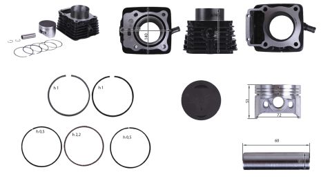 Циліндр у зборі мотоцикла CG 300 72 мм