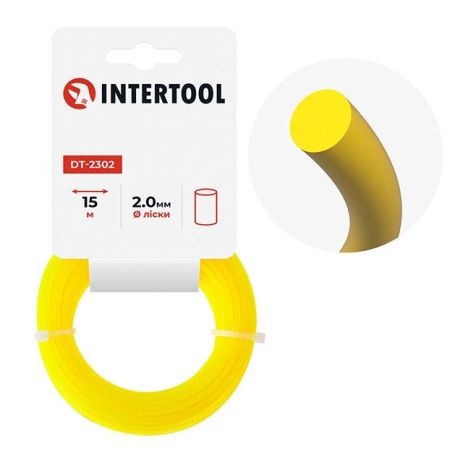 Лісочка для тримера "коло", 2.0 мм * 15 м INTERTOOL DT-2302