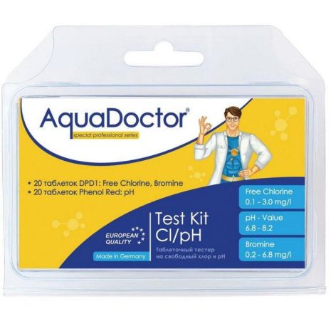 Тестер для бассейна Cl/pH таблеточный AquaDoctor Test Kit