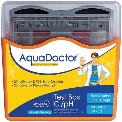 Тестер для басейну Cl/pH AquaDoctor Test Box таблетковий