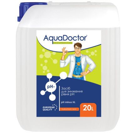 AquaDoctor HL 20 л (Соляна 14%) | Рідкий засіб для зниження рівня pH басейну