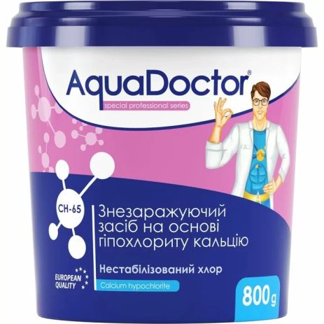 Дезинфектант на основе гипохлорита кальция AquaDoctor CH-65 0.8 кг