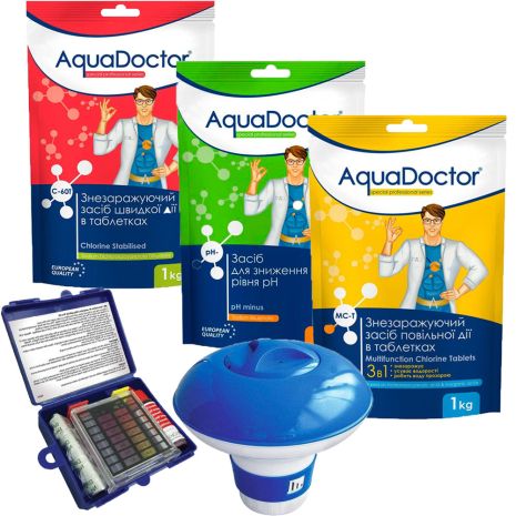 Набор химии для каркасного бассейна AquaDoctor Optimal Kit 5 в 1