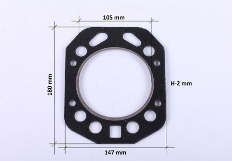 Прокладка головки цилиндра м/б 195N (12Hp) (ZUBR) (с язычком) AMG-2