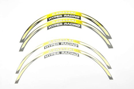 Наклейка на колесо 17/18 KAWASAKI (жовта) (#6058A)