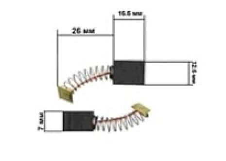 Щетки электроинструмента 7*12,6*16,6 Интерскол прямоугольный пятак K
