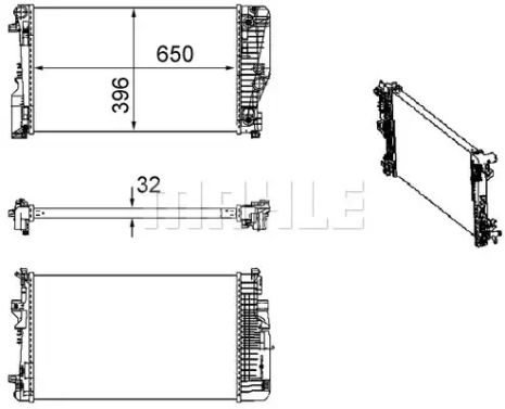 Радіатор охолодження двигуна W639 2.1-3.5D 03-, MAHLE/KNECHT (CR1173000S)