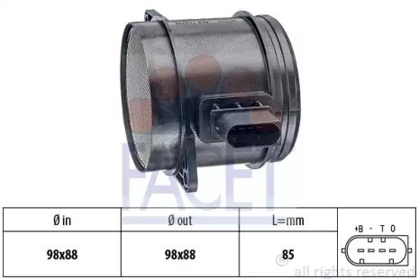 Витратомір повітря BMW 3/5/X3/X5 2.0/3.0 d 04-, FACET (101348)